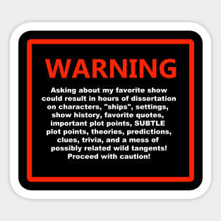 Mega Fan Warning Label Sticker